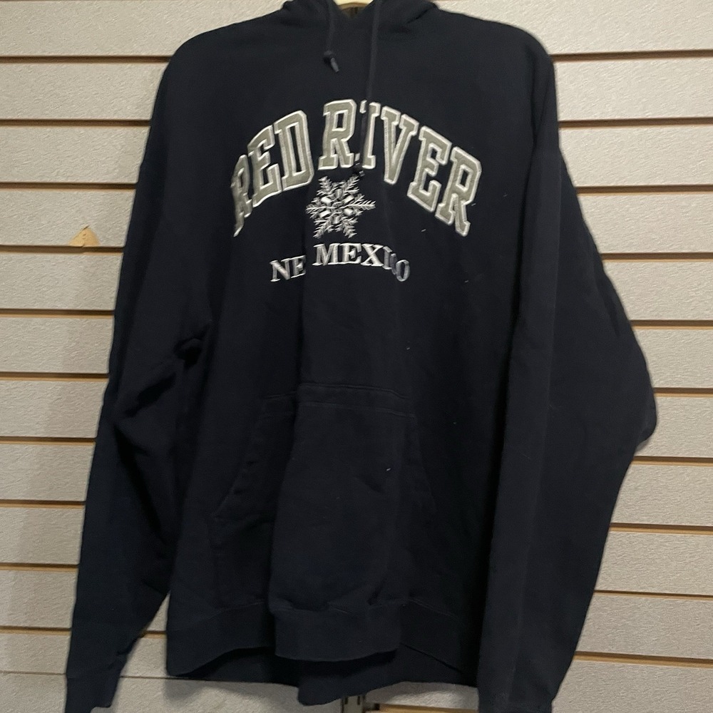Men's Ouray Navy‎ Blue Red River New Mexico Hoodie XL